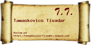 Tamaskovics Tivadar névjegykártya