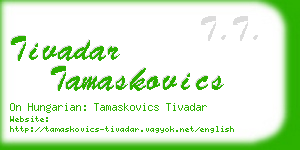 tivadar tamaskovics business card